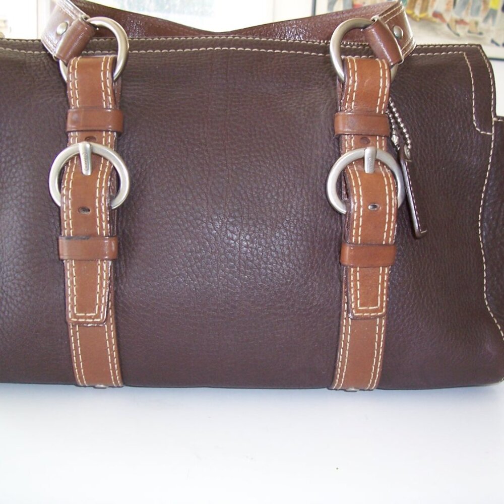 Coach Chelsea Dark Brown Pebbled Leather with Silver Hardware